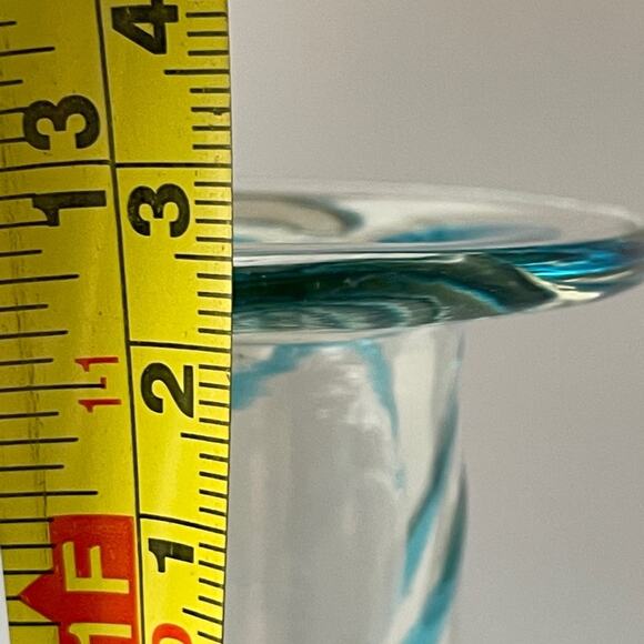 Pair‎ of Tall Handblown Glass Swirl Vases, Made in Mexico - Picture 7 of 9